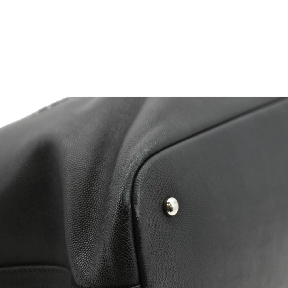 CHANEL  Coco Eyelets Large Leather Shopping Tote Shoulder Black - Picture 9 of 16